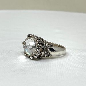 Barse Vintage Sterling Crystal Cocktail Ring